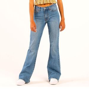 low rise flare 100% cotton jeans